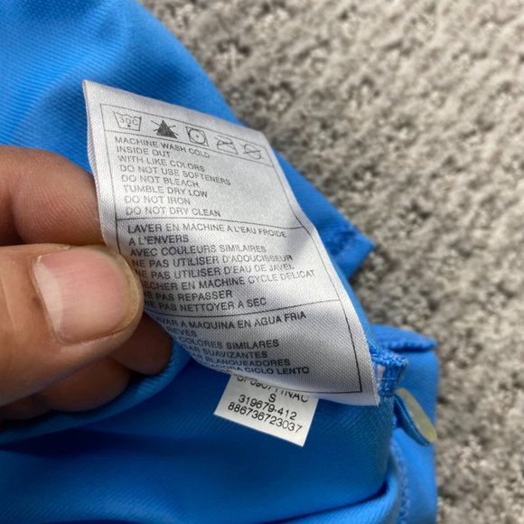 Nike Golf Shirt Men Small S Blue White Embroidered Back Collar Swoosh Fit Dry - Picture 5 of 9